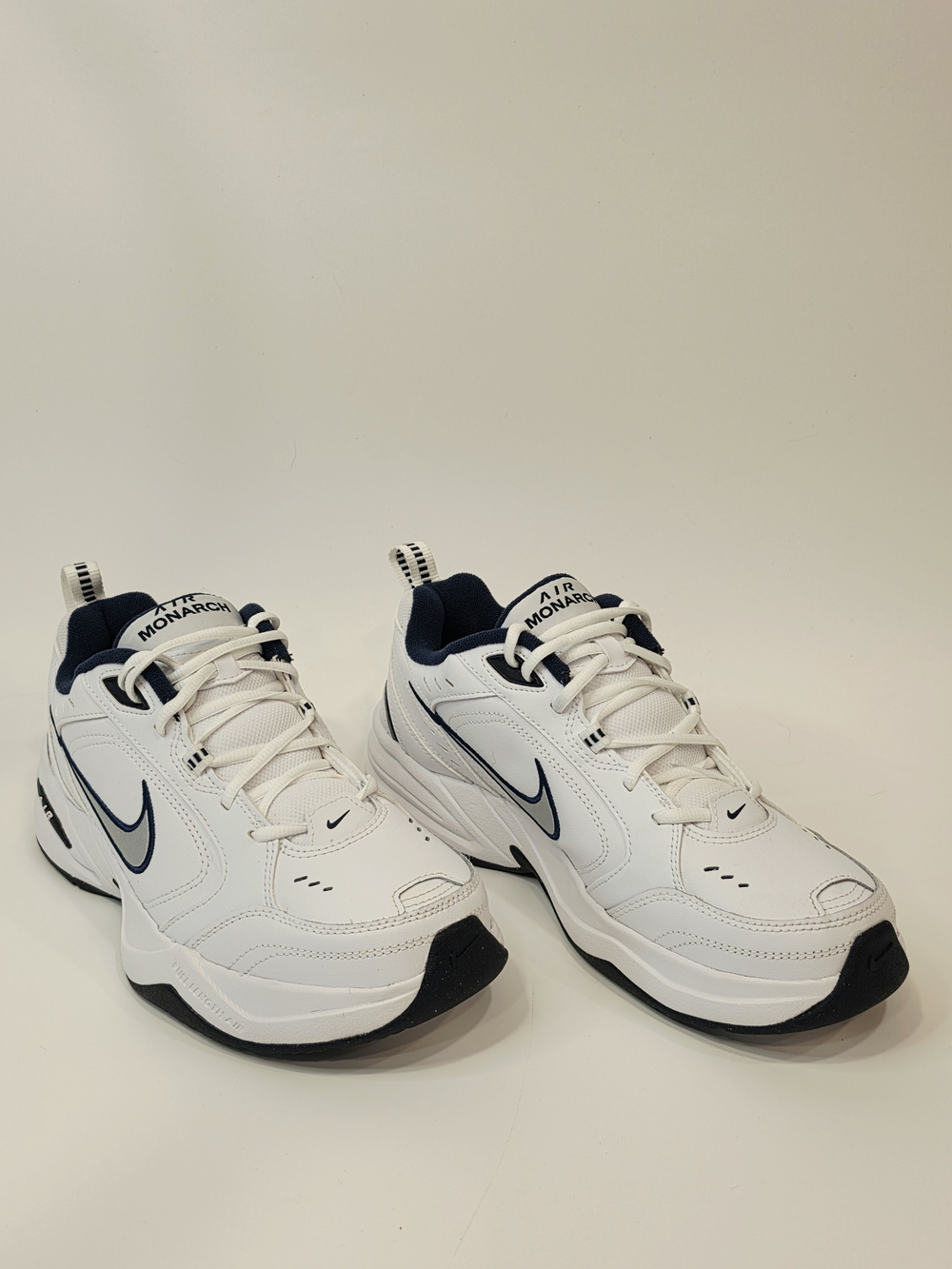 Nike Air Monarch IV White and Navy Men's Athletic Sneakers